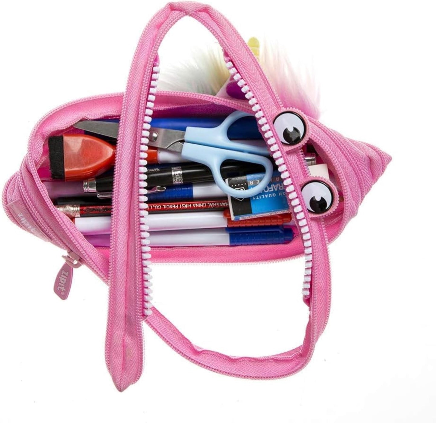 ZIPIT Unicorn Pencil Case for Girls, Cute Zipper Pouch for Kids Teens, Stationery Bag for School ,Pink