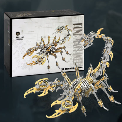 Metalkitor Scorpion 3D Metal Puzzles Kits for Adults Teens – 454 Pcs – Mechanical Assembly Models – 4 Hours to Build – Ideal for Gifts and Decorations (Golden)