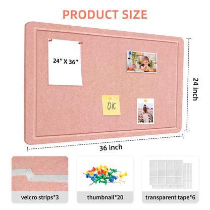 Large Bulletin Board - Foldable 24x36 Inches Cork Board Alternative, Self-Adhesive Felt Bulletin Board for Wall, Home Office Classroom Decor