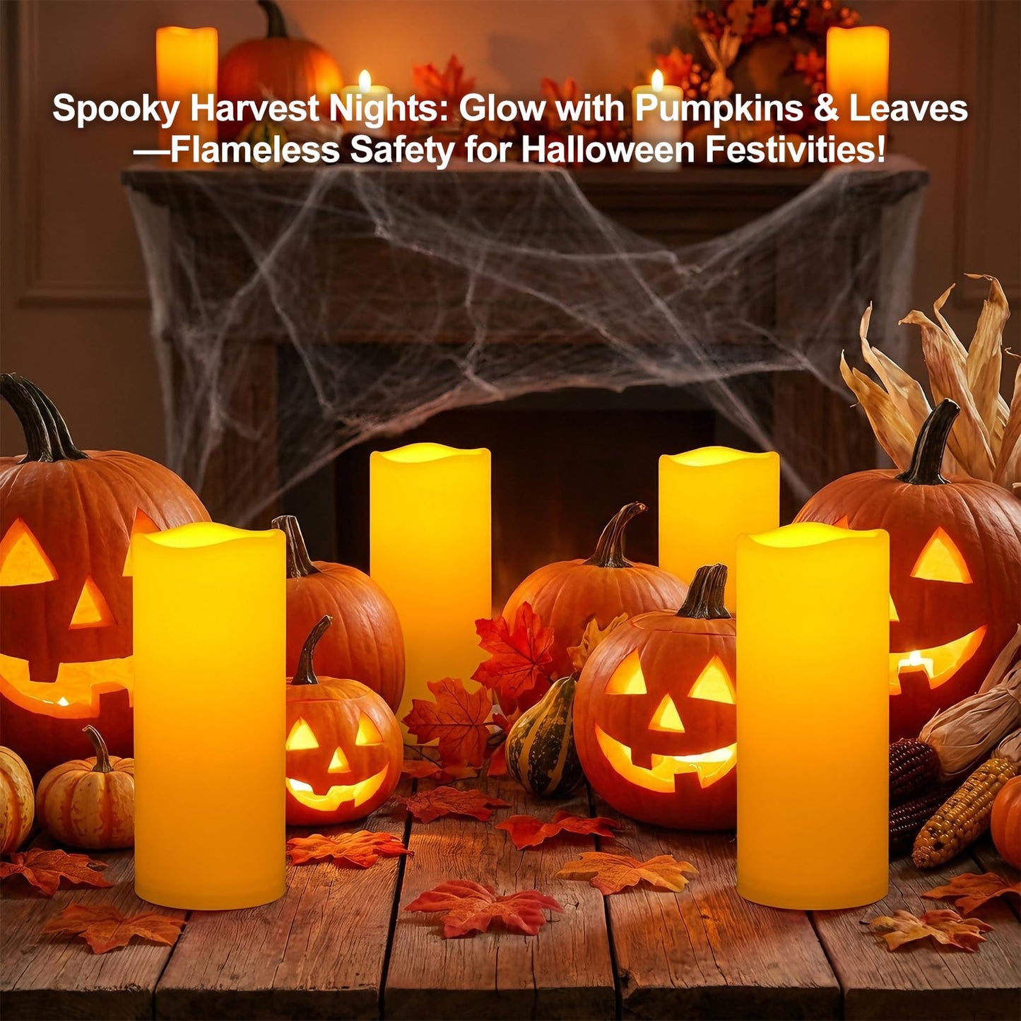 Amagic 2 Pack 5"x12" Outdoor Plastic Electric flameless Candles with Remote Control and Timer, Battery Operated Flickering LED Pillar Fake Candle for Home, Wedding Decor, Ivory