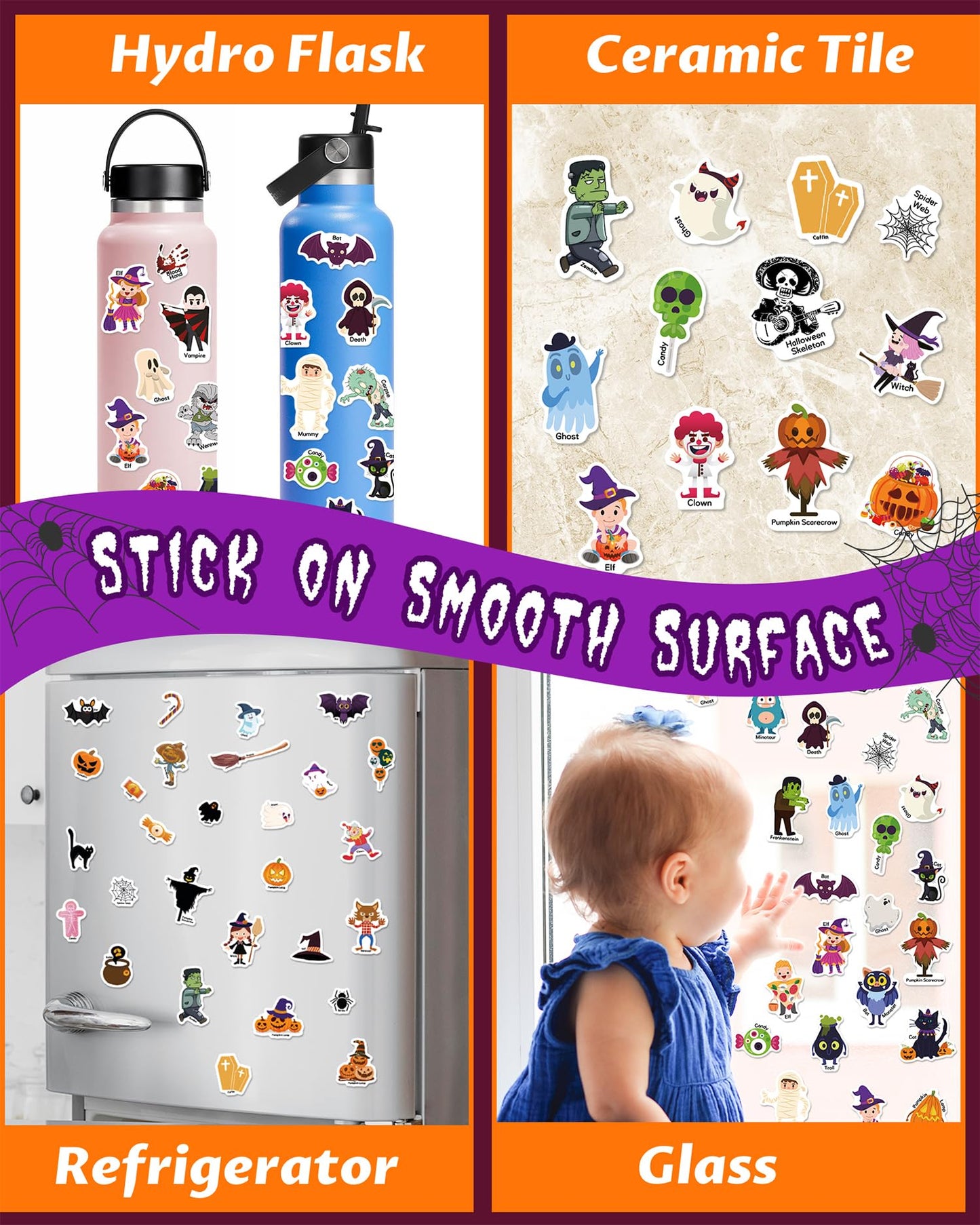 Walenced Reusable Sticker Book for Toddlers, Stickers for Kids, Toddler Sticker Book, Toddler Craft Activities, Toddler Travel Toys Boy Girl Birthday Gifts - Halloween
