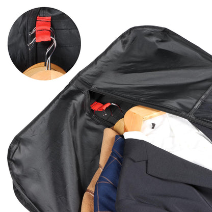 Zilink 48 Inch Garment Bags for Travel Heavy Duty Travel Suit Bag for Men Women with Buckles & Shoulder Strap Garment Bags for Hanging Clothes, Black