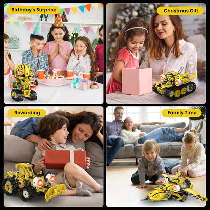 HPROMOT 5-in-1 STEM Robot Building Kit for Kids Ages 8-16, Remote & App Controlled, Rechargeable Engineering Learning DIY Coding Toy, Educational Building Blocks Gift for Girls & Boys (673 PCS)