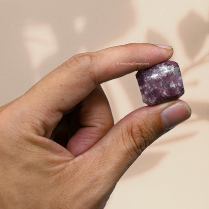 Amazing Gemstone Lepidolite Crystals&Healing Stones - 1oz Lepidolite Stone Gem Stones, Healing Stones for Energy Balance, Stress Relief - Premium Polished Gems Rocks for Meditation&Wellness