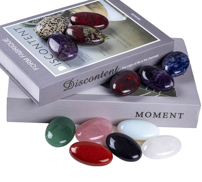 Green Aventurine Palm Stone Crystal Natural Chakra Therapy Polished Healing Crystal Oval Pocket Gemstone for Anxiety Stress Relief