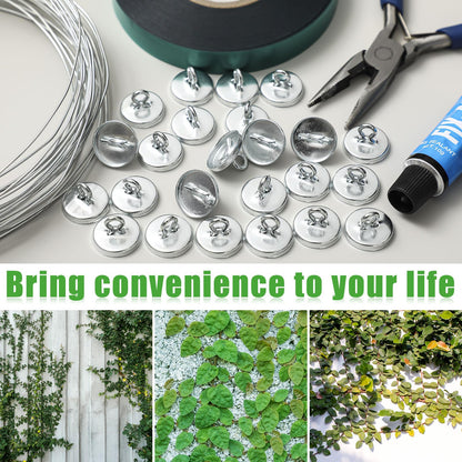 WILLBOND Plant Anchor Kit, 80 Pcs Vine Anchors 5 Pack Silicone Adhesive Sealant Garden Tie Tape Metal Wire Wire Cutters for Spring Trellis Vine and Stucco Brick Wall Climbing Plants Supplies(Silver)
