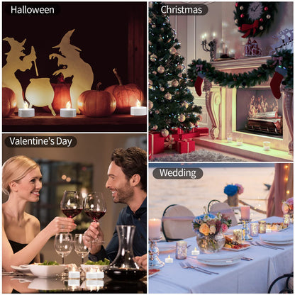 KOABY 100 Pack Warm White LED Tea Lights, Last 100H+, Flickering Flameless Battery Operated Tea Lights for Decor