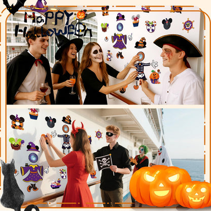 Halloween Cruise Door Magnets Decorations - 24 Pcs Mouse Magnet Stickers, Cute Funny Pumpkin Bats Spider Magnetic Accessories for Cabin Ship Carnival Party Supplies Holiday Stateroom Refrigerator