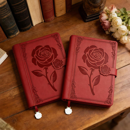 Aocii leather Journal for Women, A5 lined Daily Journal Notebook, Pretty Journaling for Writing, Hardcover Vintage Travel Journals, 224 Pages, Pen included (burgundy)