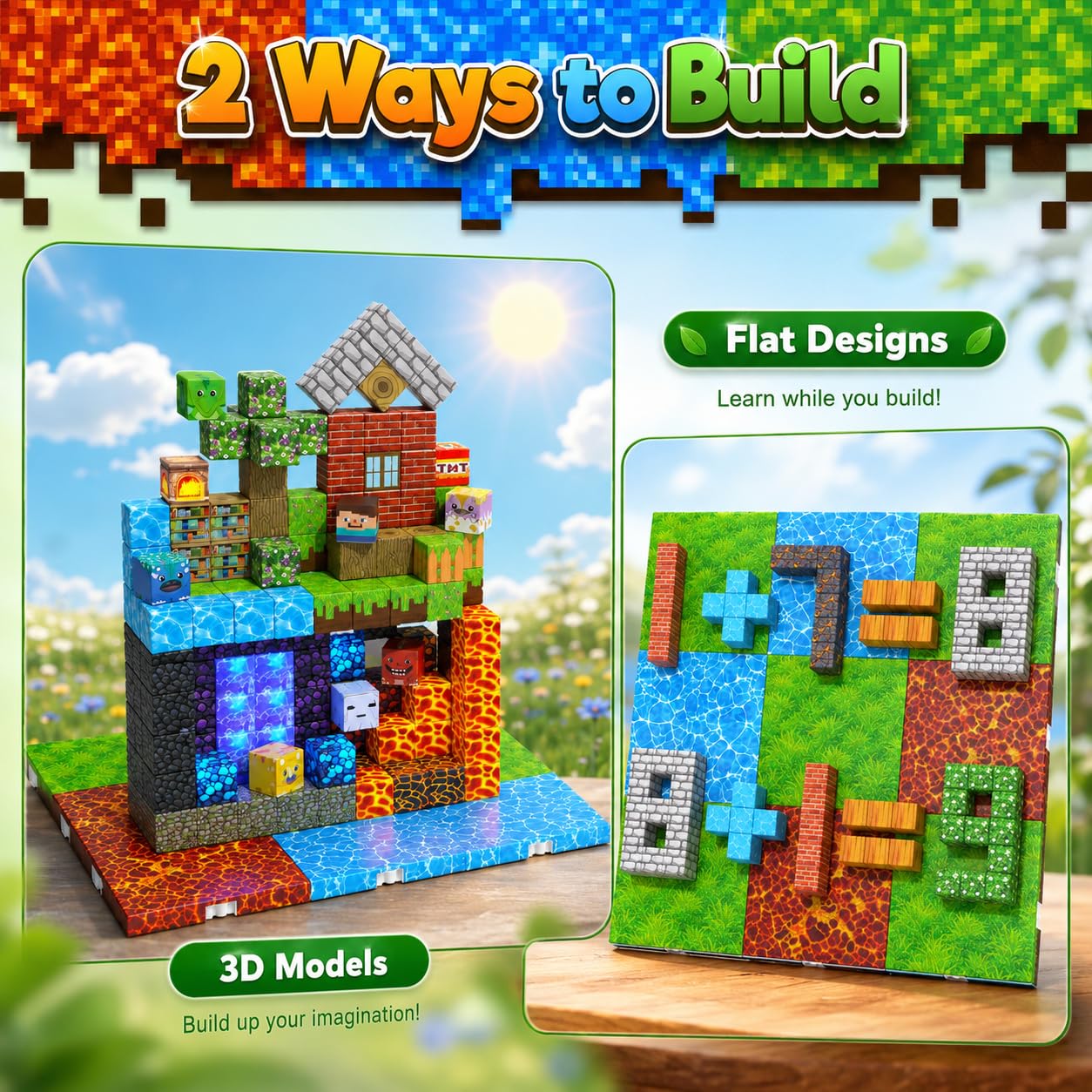 Magnetopia 8PCS Magnetic Blocks Base Plate, 4" x 4" Powerful Magnetic Building Block Base Plates for Kids, Magnet Toys, STEM Learning Sensory Toys, Birthday Gifts for Boys & Girls Ages 3+