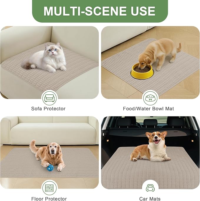Washable Pee Pads for Dogs, 2 Pack Reusable Puppy Pads Dog Pads, Non-Slip Dog Pee Pads, Leakproof Pet Pee Pads Wee Wee Pads for Dogs. (Brown, 24"x36"(Pack of 2))
