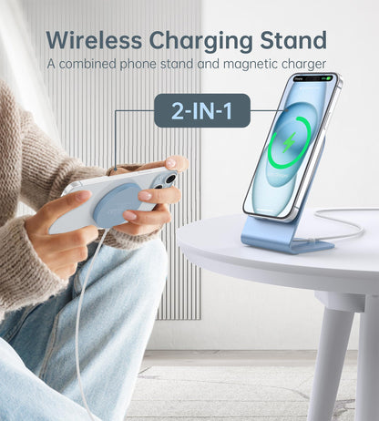 Magnetic Wireless Charger for iPhone 17/16/15/14/13/12 - Mag Charger+20W USB C Adapter, Fast Wireless Charging Stand/Pad with 5ft USB-C Cable for iPhone 17/16/15/14/13/12 Pro Max Plus Mini Air, Airpod
