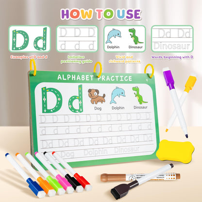 Fabeto Preschool Learning Activities Educational Workbook: Prek Handwriting Practice Tracing Busy Book - Toddlers Educational Toys - Autism Learning Materials | Montessori Games for Kids Age 3 4 5