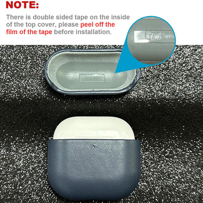 LOPIE Handmade Case for AirPods 4 / AirPods 4 with Active Noise Cancellation Leather Case, Fully-Wrapped with Top Grain Leather, Protective Hard Shell Cover for Gen 4 AirPods - Blue
