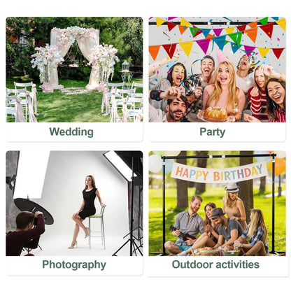 EMART Pipe and Drape Backdrop Stand Kit 8.5x10ft, Heavy Duty Back Drop Adjustable Stand with X-Shaped Base, Metal Background Frame for Parties Wedding Birthday Decoration Photography Photo Booth Video