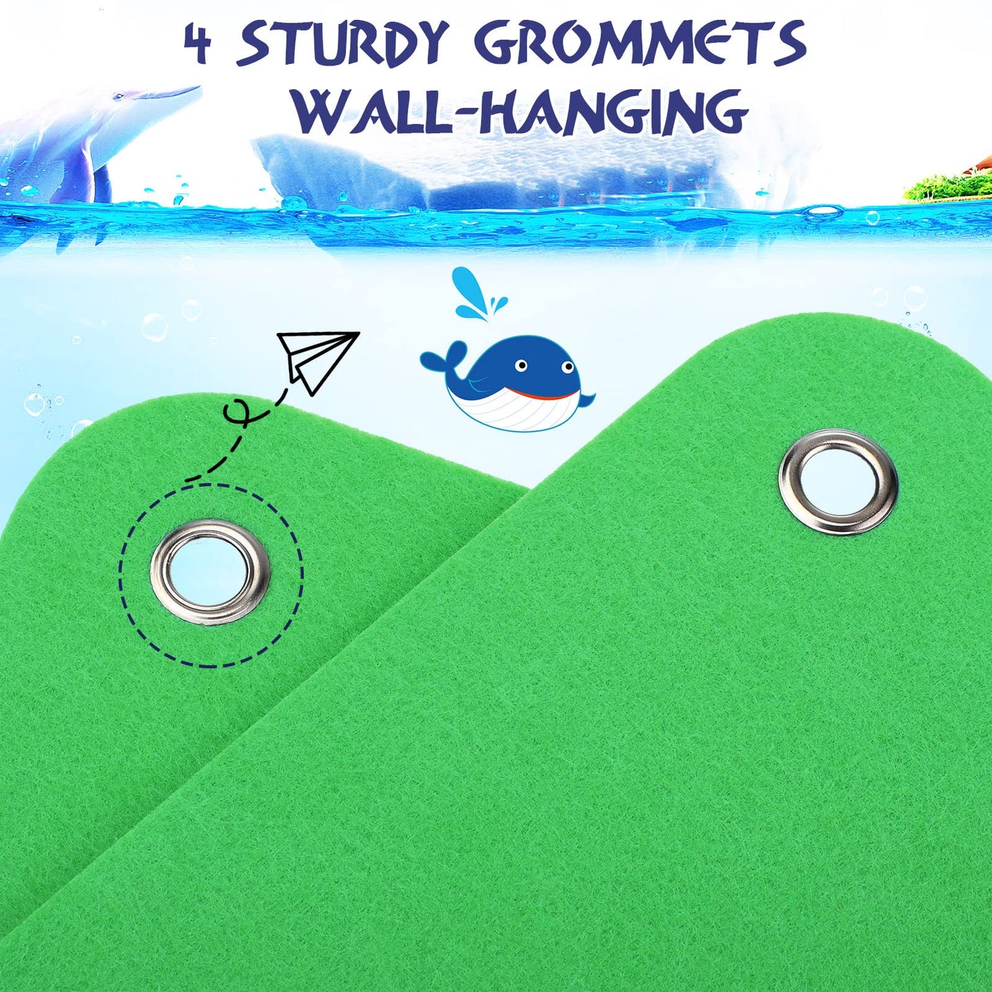 Yunsailing 4 Pieces Felt Board for Toddlers Classroom Flannel Board Stories for Preschool Homeschooling, Kids Felt Story Activity Wall Hanging Children Birthday Gifts, 11.8 x 15.75 Inch (Green)