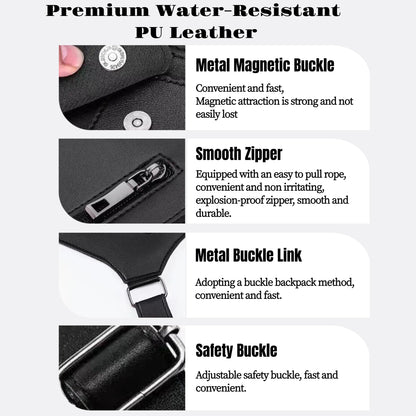 Tactical Double Shoulder Armpit Bag,Anti-Pickpocket Hidden Strap Wallet,Adjustable Leather Armor Crossbody Pack Multi-Pocket (Brown)