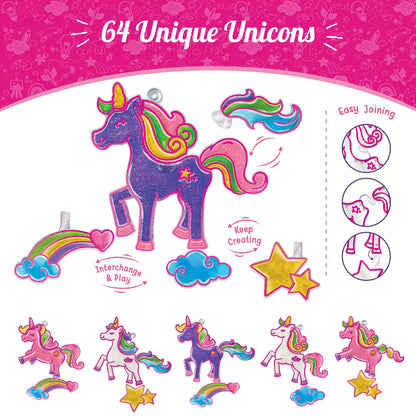 Imagimake Window Art Princess & Unicorn | Mermaid Suncatcher Kit | 32 Pieces Glass Painting Set | Kids Activities Ages 5-8 | DIY Craft Kit | Birthday Gift for Girls Ages 5,6,7,8,9,10,12 Years Old