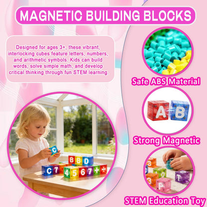 FSOUEHY Magnetic Letters and Numbers for Kids - 40 Piece Educational Alphabet Magnets Set with Premium Tin Case, Perfect for Toddlers Ages 3-8 Learning Spelling Reading Math on Fridge, Preschool Gift