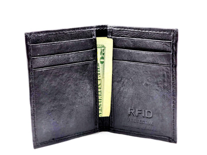 BLB Technologies LLC Slim Front Pocket Wallet for Men – Genuine Leather Minimalist Wallet, RFID Blocking, Holds Cards & Cash, Compact Everyday Carry