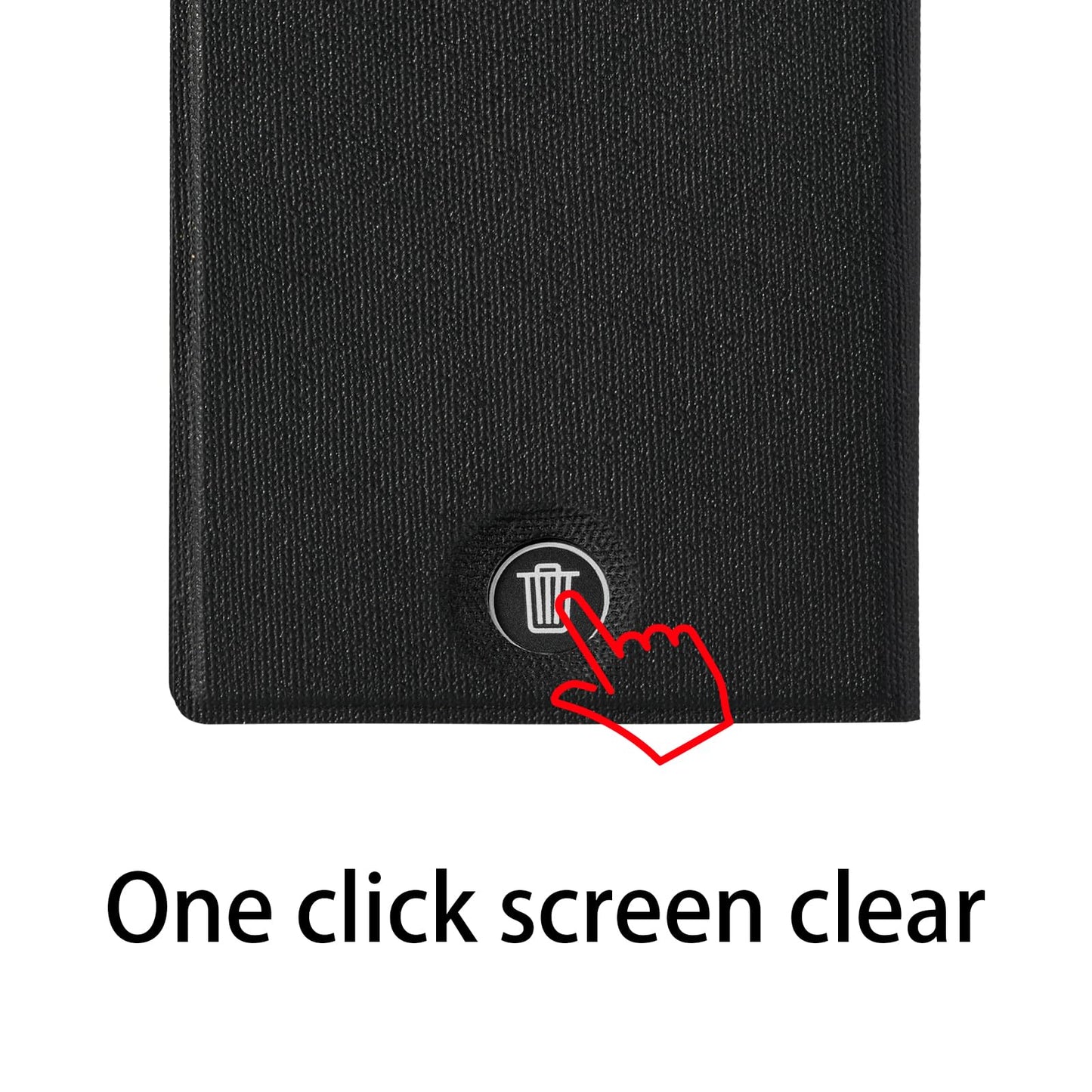 LCD Writing Tablet for Adults, 6.5 Inch Fine Tip Digital Notepad – Thin Lines, No Palm Marks, Lock Screen, Reusable Erasable Writing Pad with Leather Case & Hanging Pen for Office Home School