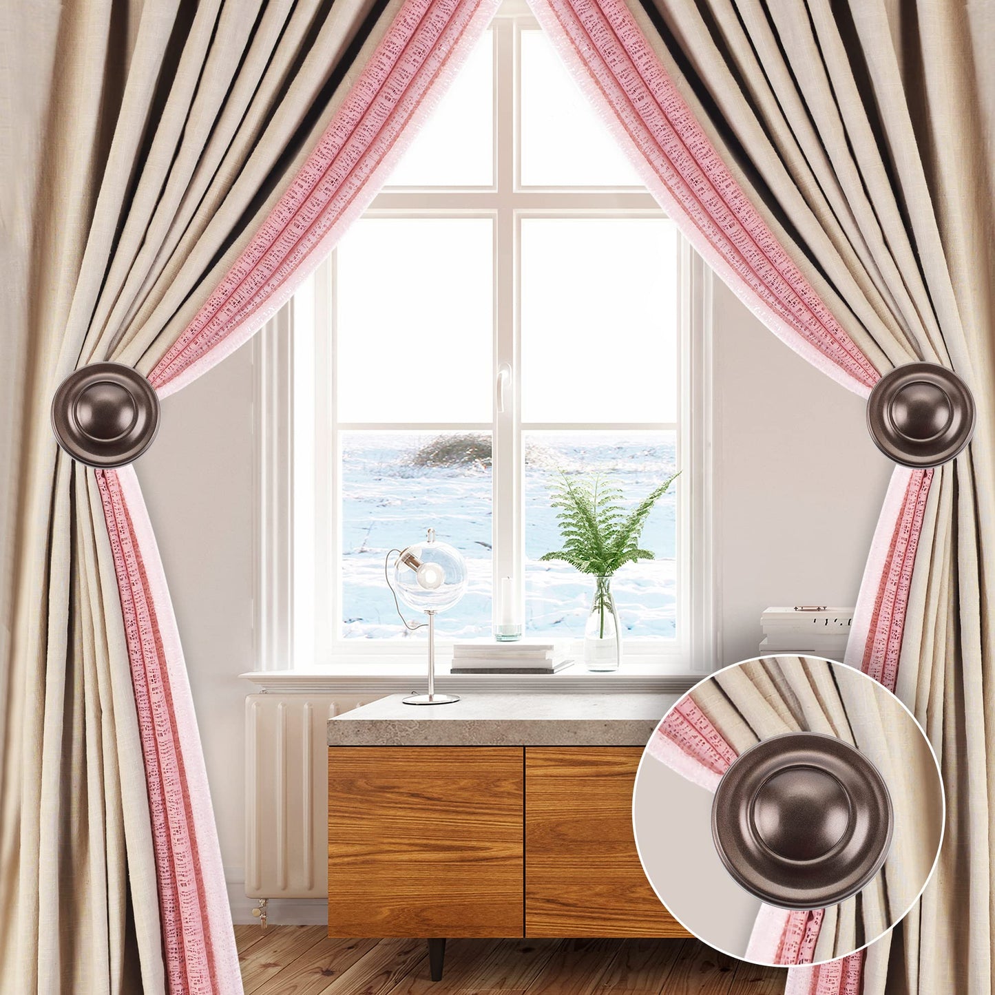 Deco Window Holdback/Curtain Tieback (Set of 2) Spin Medallion Brown Oil Rubbed