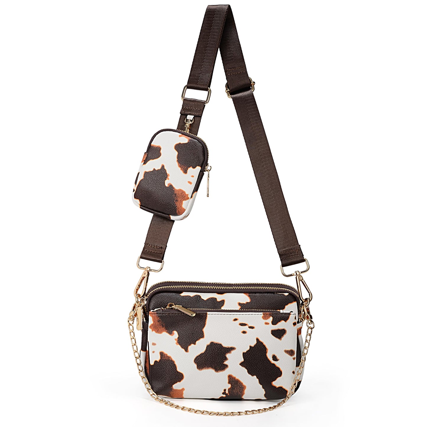 UTO Small Crossbody Bags for Women 3 in 1 Trendy Belt Purse Fashion Designer Mini Cute Sling Fanny Chest Pack