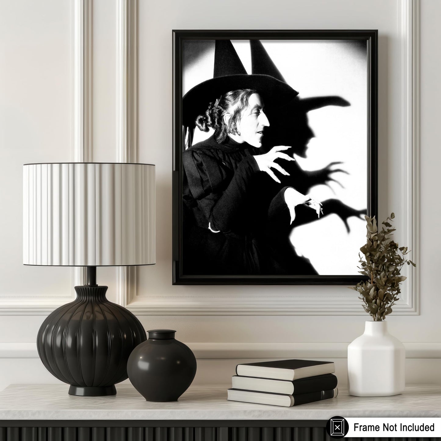 Monem Art Wicked Witch Poster - Wicked Witch of the West Print - Black and White Art - Photography Design - Halloween Print - Bedroom or Office Decor - 8x10 UNFRAMED Wall Decor