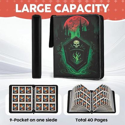 9 Pocket Card Binder for MTG/YGO/PTCG/Game Cards,Holds 720 Cards,Premium Card Collector Book for TCG Players,Toys Gifts for Kids-Green