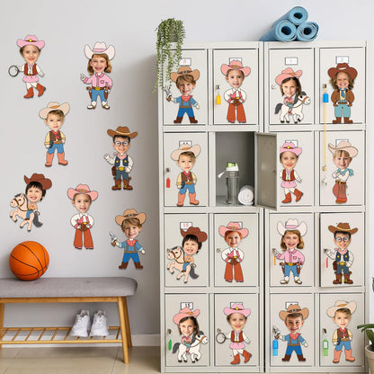 60pcs Western Theme DIY Cutouts Cowboy Cowgirl Hat Bulletin Board Decoration Set Wild Western Paper Cut-Outs Classroom Decor for Boy Girl DIY Photo Craft Kindergarten School Wall Door Supplies