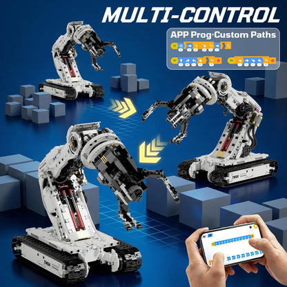 DOLIVE Technical Tracked Robot Arm, STEM Building Block Set for Kids Ages 8-14, Remote Control and App Controlled Mechanical Hand, Birthday Gift for Boys 8 9 10 11 12+ Years Old