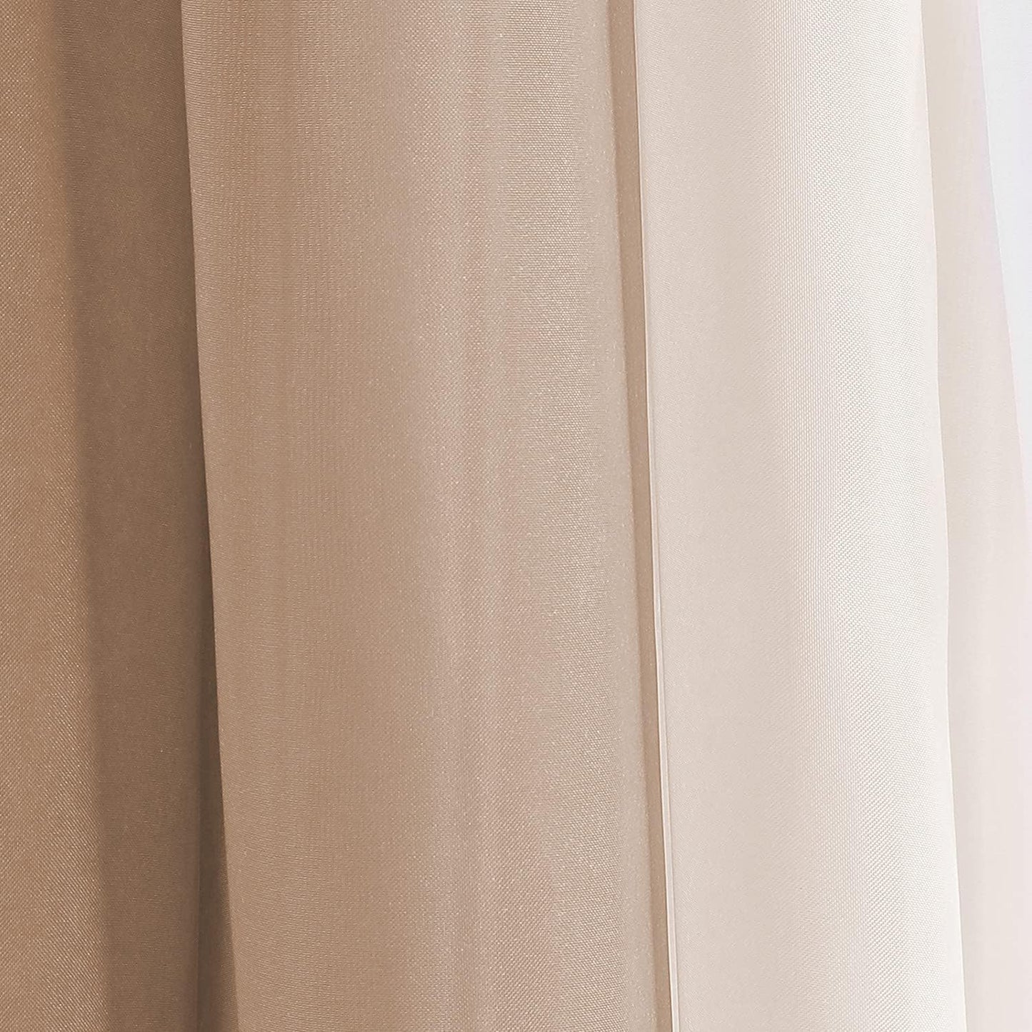 NAPEARL Ombre Window Scarf Valance, Romantic Gradient Voile Scarf Valance for Ceremony Backdrop, Wedding Arch, Kids Bedroom, Decorative Swag Curtain 144 Inches, Brown