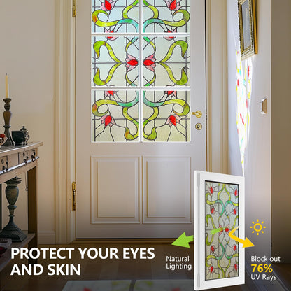 Decorative Window Privacy Film for Bathroom,Front Door,Home (Garden of Eden, 23.6inch x 35.4inch)