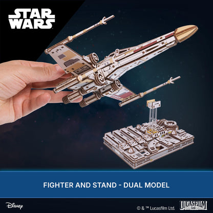 UGEARS Star Wars ™ Luke Skywalker’s X-Wing Starfighter ™ Wooden 3D Puzzles for Adults – Mechanical Wood Model Kits, Star Wars Model Kit, DIY 3D Puzzle, Hobby for Adults, Brain Teaser