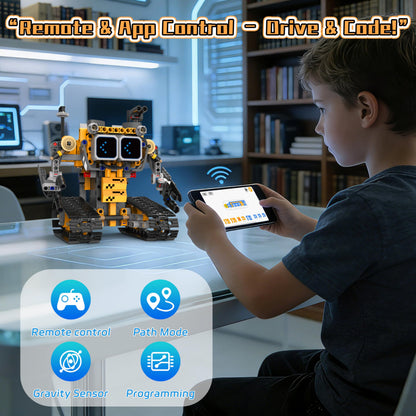 SIGHTEEDA 5-in-1 Smart Robot Building Kit for Kids 6-12, Build & Code Your Own Robot World, STEM Coding Robot Toy with App & Remote Control, Hands-on Robotics Set, Educational STEM Gift (348 PCS)