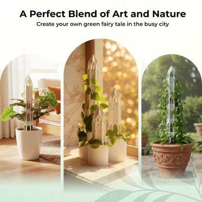 Gothic Tower Moss Pole – Modular Stackable Self-Watering Indoor Climbing Plant Totem, Can Be Used as Moss Pole, Plant Stake or Climbing Support