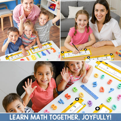 BrightenKidz 26-Pack School Bus Number Line Dry Erase Boards Cards, 14"x4", Double-Sided, 0-10 on One Side & 0-20 on Other Side, Math Manipulatives for Student, Education Classroom Must Haves