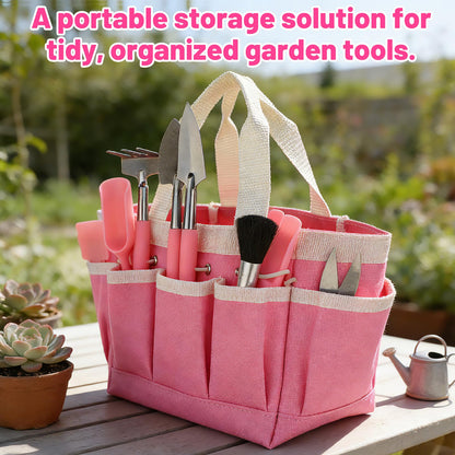 44pcs Small Gardening Tools Gifts for Women Beginners - Garden Hand Tools Set for Indoor Succulent Bonsai Plants Transplanting, Included Bag/Repotting Mat/Shovel/Labels, Pink