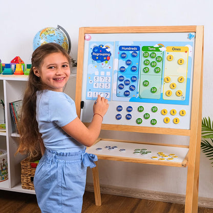 70 PCS Magnetic Regrouping Activities Kit, Place Value Manipulatives 1st 2nd 3rd 4th Grade, Place Value Chart Mat Magnets, Magnetic Place Value Discs, Base 10 Ten Math Manipulatives - Simply Magic