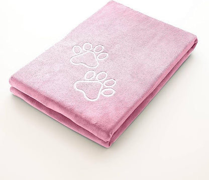 Luzia Unconditional Love | Premium Pet Drying Towel | Ultra Absorbent and Soft Microfiber Towel for Dogs and Cats (Pink) XL