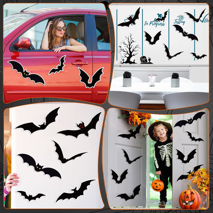 Fiada 21 Pcs Halloween Garage Door Decorations Magnets Bats Magnetic Holiday for Outdoor Party Car Haunted House Tree Grave Locker Sticker Decor