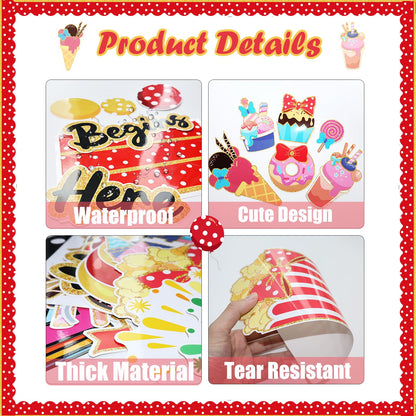 Magic Candy Bulletin Board Decorations Set with Borders Happiness Begins Here Cutouts Decor for Teachers Castle Bulletin Board for Class School Classroom Chalkboard Wall Decor