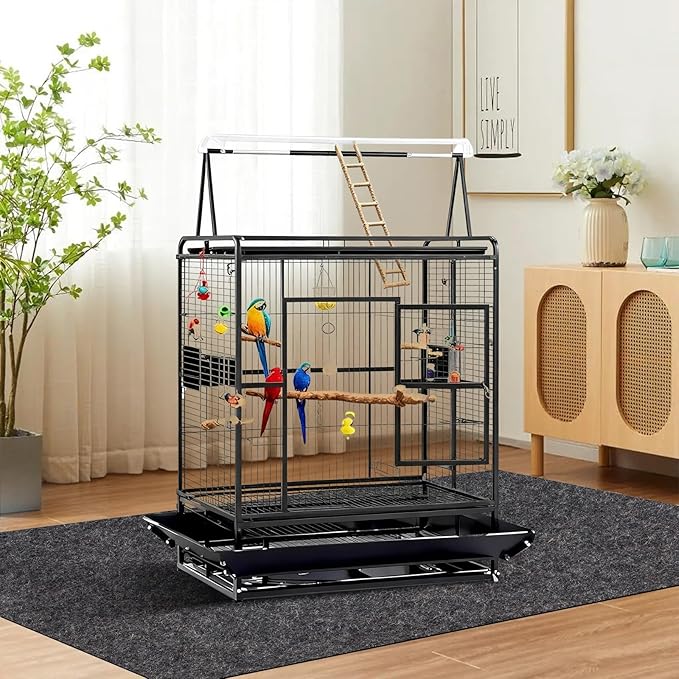 Large Bird Cage Mat, Under Pet Cage Mat, Absorbent/Waterproof Felt Pad for Bird Cages, Reptile Aquariums, Dog Kennels, with Non-Slip Backing for Hard Floors and Surfaces (30 x 36 inch)