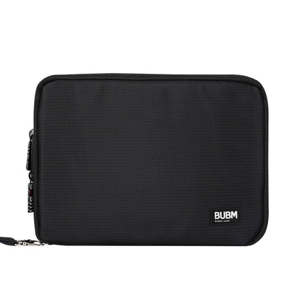 BUBM Double Layer Electronics Organizer/Travel Gadget Bag For Cables,Memory Cards,Flash Hard Drive and More,Fit For iPad Or Tablet(Up To 9.7")--Large, Black