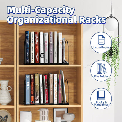 Simple Trending 9 Section Metal File Sorter Organizer for Desk Home Office, Black
