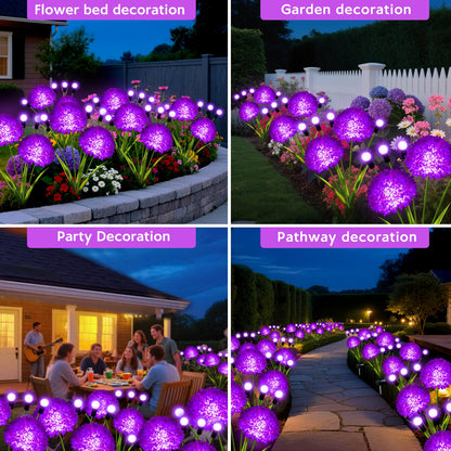 Solar Garden Lights, 8 Pack Solar Purple Swaying Firefly Lights with Flowers, Waterproof Purple Halloween Flowers Light Outdoor for Garden Patio Yard Fall Decoration, Gifts for Women Mother's Day