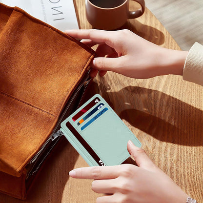 YOXIER Slim Minimalist Wallet, Front Pocket Wallets, RFID Blocking, Credit Card Holder for Men & Women (Nile Blue)