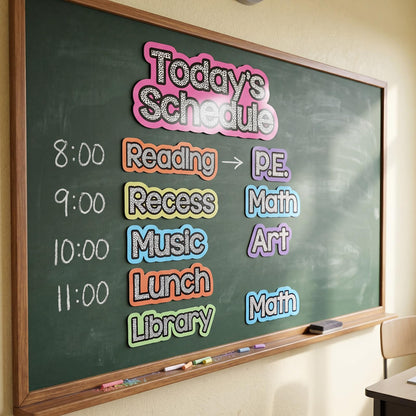 AmazingSpark 12 Pcs Class Subjects Magnets Classroom Daily Schedule Magnets Reusable Today's Schedules Labels Set Dry Erase Labels for Whiteboard Bulletin Board Decor School Elementary Organization