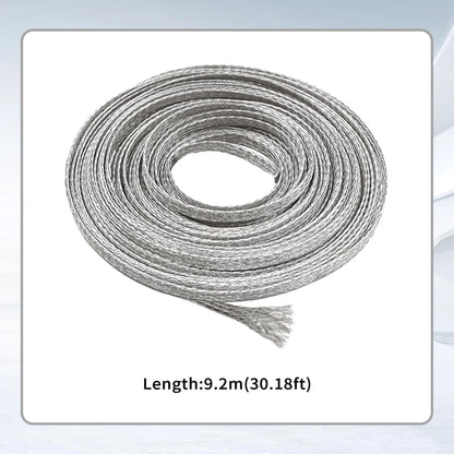 Tin-Plated Copper Reinforcing Strip for Stained Glass – 3.9mm (5/32”) Wide, 9.2m (30.18 ft) Long, Strong & Easy Soldering, Ideal for Large Stained Glass Projects