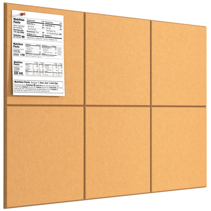 MaxGear Large Cork Board for Wall 36" x 24", Mustard Yellow Bulletin Board, 6 Pack Felt Wall Tiles with Pushpins, Cork Boards for Office Pin Board Tack Board Cork Boards